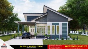 Bahagian Hadapan Model Rekabentuk Banglo MEGSB B67-E Villa Danish II (Type G)