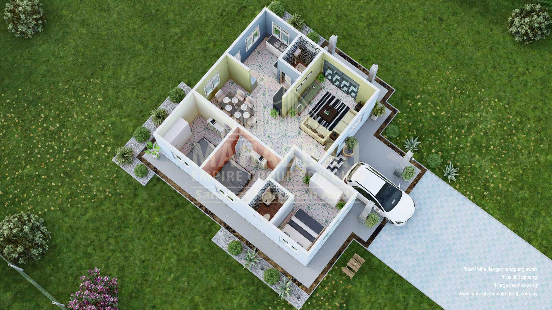 02 01 3D interior Model/ Reka Bentuk E03 Villa Nuha III Kelewek