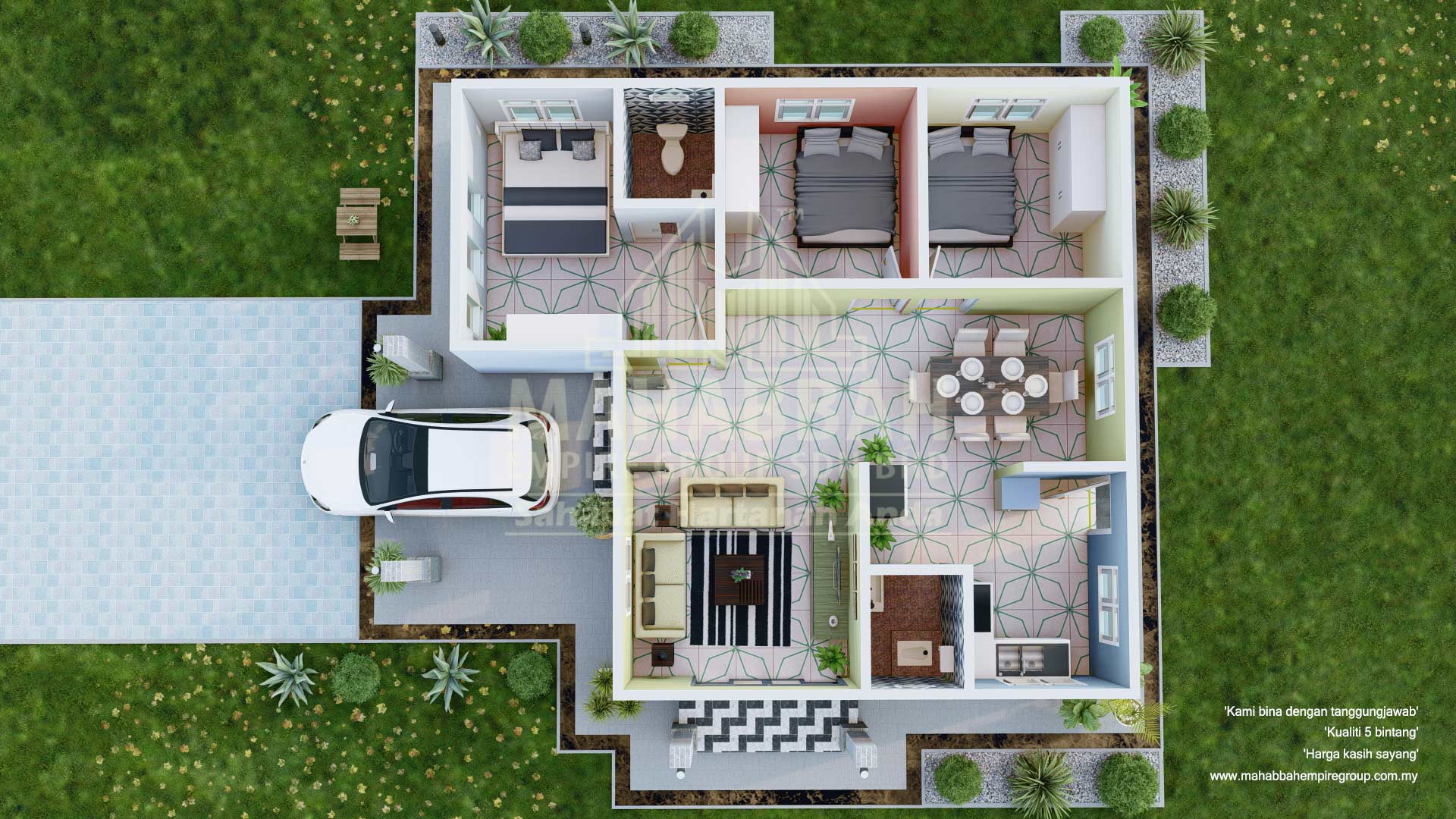 03 01 3D interior Model/ Reka Bentuk E03 Villa Nuha III Kelewek