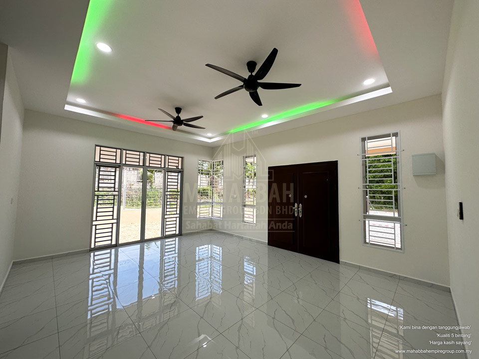 Ruang Tamu dan Keluarga Rumah Siap Banglo Mampu Milik PT3249 MDH03 Villa Danniell (Type) Tebing Tinggi Tanah Merah