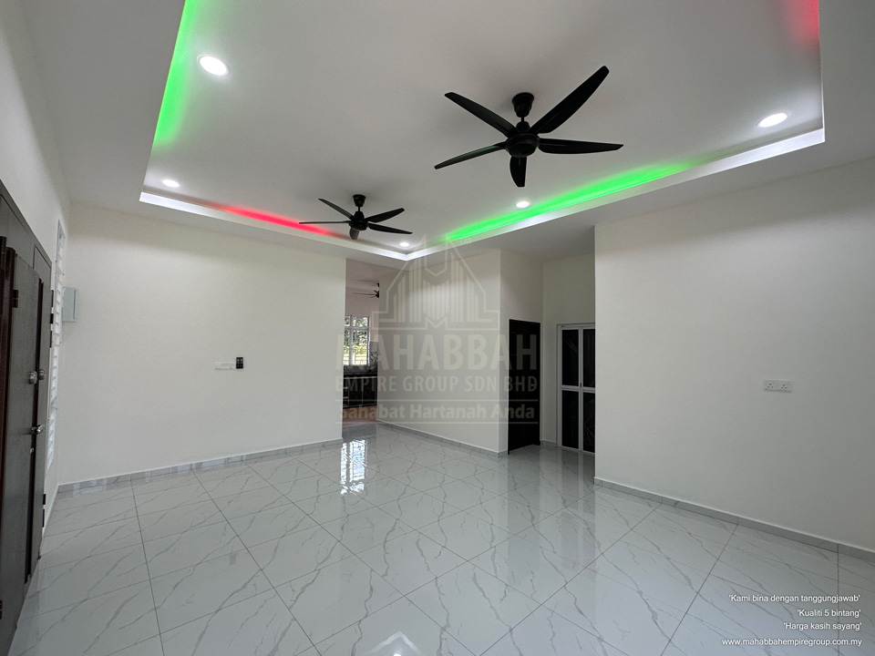 Ruang Tamu dan Keluarga Rumah Siap Banglo Mampu Milik PT3249 MDH03 Villa Danniell (Type) Tebing Tinggi Tanah Merah