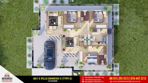 3D Interior Model Rekabentuk Banglo MEGSB B67-E Villa Danish II (Type G)