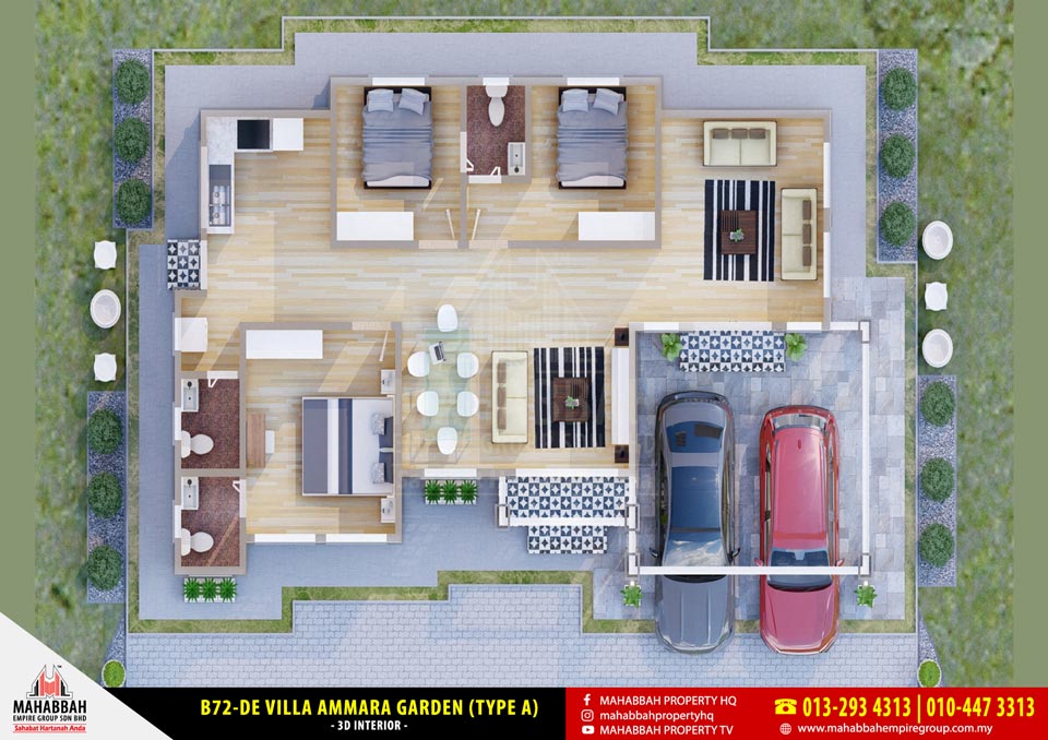 3D Interior Model Rekabentuk Banglo MEGSB B72-DE Villa Ammara Garden (Type A)