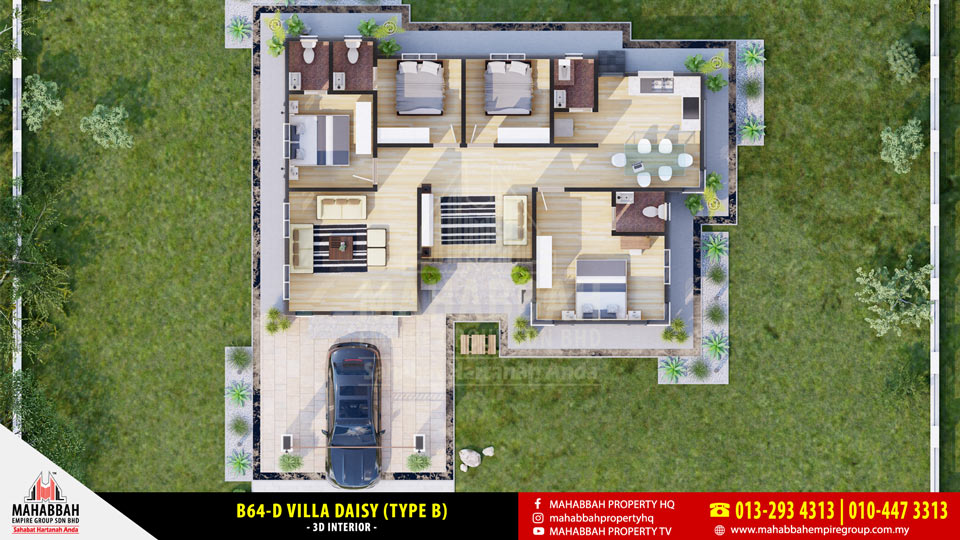 3D Interior Banglo Mampu Milik MDH04-DE B64-D Villa Daisy (Type B) Dekat Bandar Baru Kota Harmoni Tanah Merah