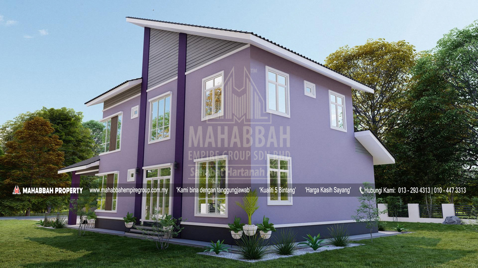 Bahagian Belakang Reka bentuk/ Model Banglo MEGSB B35-D Tiara Residen (Type A)