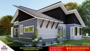 Bahagian Belakang Sisi Kanan B38-D Alexa Residen (Type A)