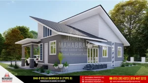 Pandangan Belakang Bahagia Sisi Kanan Banglo Mampu Milik MEGSB B40-D Villa Dannish II (Type D)