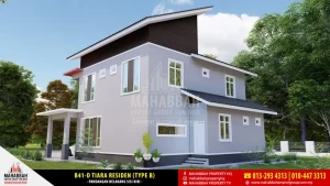 Bahagian Belakang Model/ Reka Bentuk Banglo Mampu Milik MEGSB B41-D Tiara Residen (Type B)