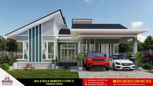 Pandangan Hadapan Banglo mampu Milik MEGSB B43-D Villa Dannish II (Type F)
