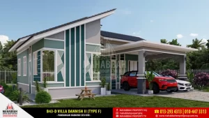 Pandangan Sisi Banglo mampu Milik MEGSB B43-D Villa Dannish II (Type F)
