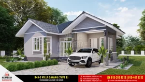 Pandangan Sisi Banglo Mampu Milik MEGSB B45-S Villa Sayang (Type B)