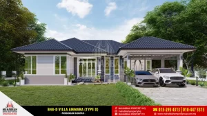 Pandangan Hadapan Reka bentuk Banglo Mampu Milik MEGSB B48-D Villa Ammara (Type D)