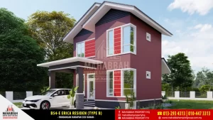 Pandangan Sisi Reka Bentuk Banglo Mampu Milik MEGSB B54-E Erica Residen (Type B)