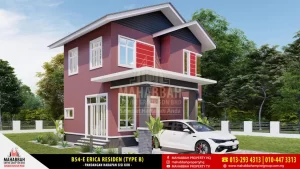 Pandangan Sisi Reka Bentuk Banglo Mampu Milik MEGSB B54-E Erica Residen (Type B)