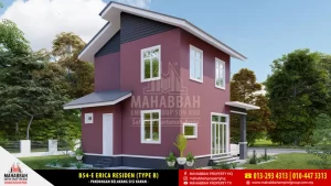 Bahagian Belakang Reka Bentuk Banglo Mampu Milik MEGSB B54-E Erica Residen (Type B)
