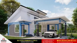 Pandangan Sisi Reka Bentuk/ Model Banglo Mampu Milik MEGSB B55-D Villa Dannish II (Type E)