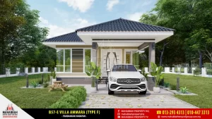 Pandangan Hadapan Reka Bentuk/ Model Banglo Mampu Milik MEGSB B57-E Villa Ammara (Type F)