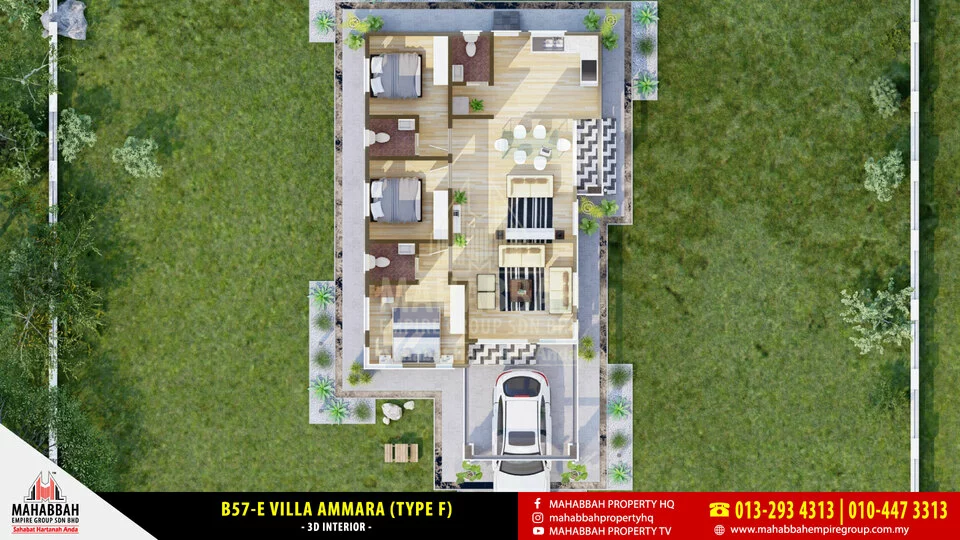 3D Interior Reka Bentuk/ Model Banglo Mampu Milik MEGSB B57-E Villa Ammara (Type F)