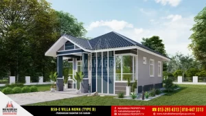 Pandangan Sisi Reka Bentuk/ Model Banglo Mampu Milik MEGSB B58-E Villa Nuha (Type D)