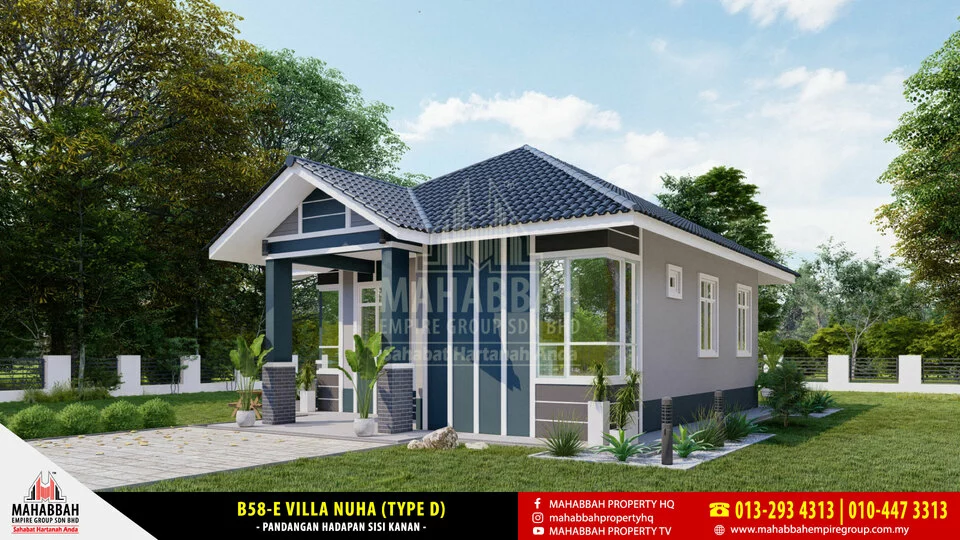 Pandangan Sisi Reka Bentuk/ Model Banglo Mampu Milik MEGSB B58-E Villa Nuha (Type D)