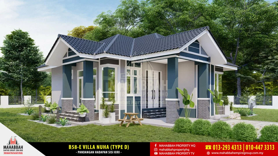 Pandangan Sisi Reka Bentuk/ Model Banglo Mampu Milik MEGSB B58-E Villa Nuha (Type D)