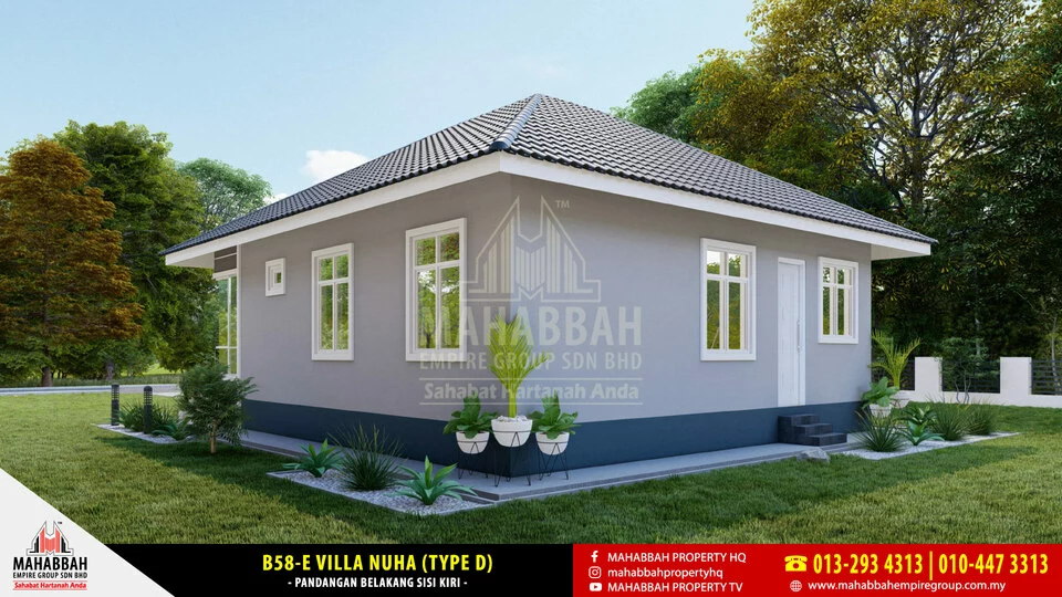 Bahagian Belakang Reka Bentuk/ Model Banglo Mampu Milik MEGSB B58-E Villa Nuha (Type D)