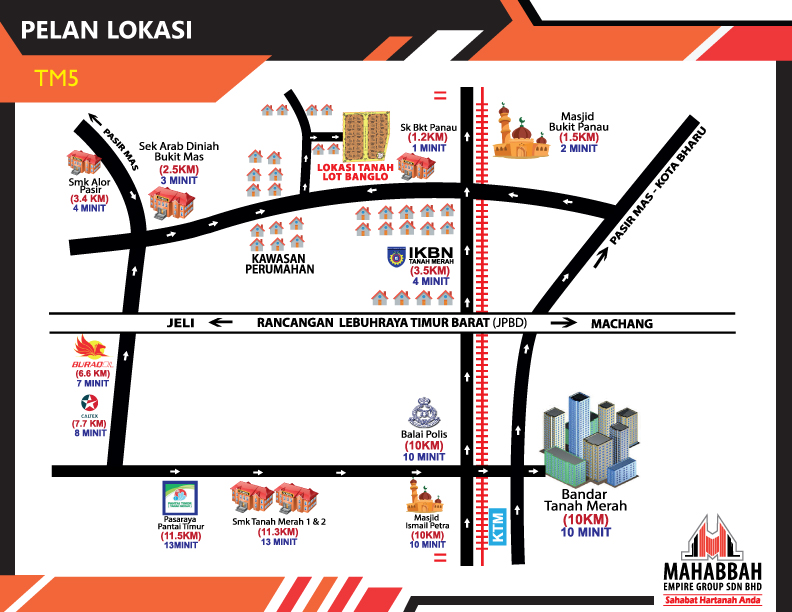 Pelan Lokasi Tanah Lot Mampu Milik di Bukit Panau Tanah Merah (TM5)