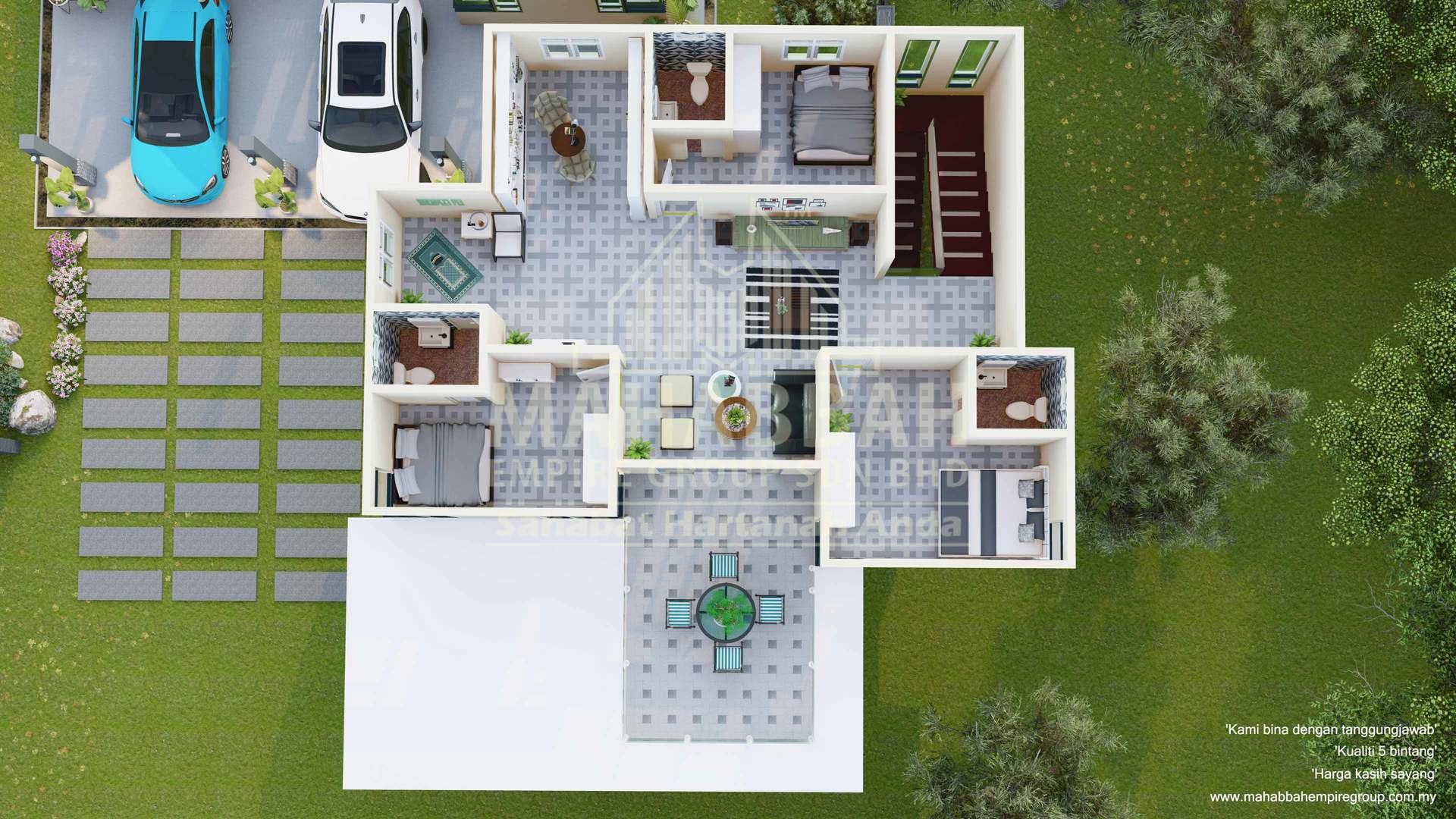 D03 Villa Danish 3D Interior Tingkat 2