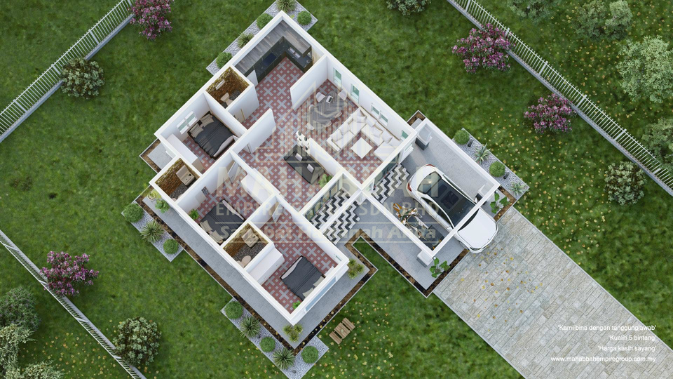 3D Interior Model/ Reka bentuk E09 Villa Sophia Rose 01