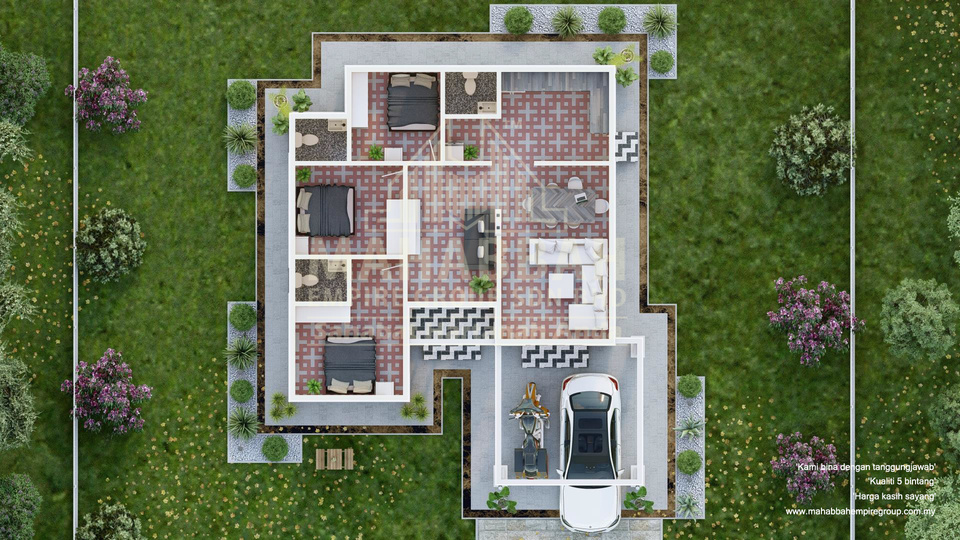 3D Interior Model/ Reka bentuk E09 Villa Sophia Rose 02