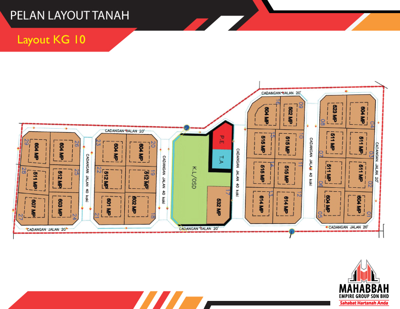 Plan Layout Tanah Lot Banglo Mampu Milik di Kg 10, Kuala Krai