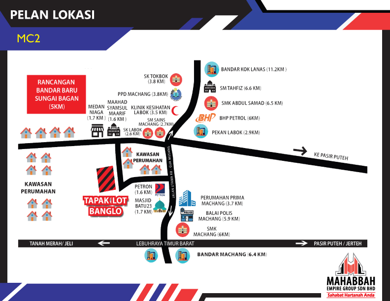 Pelan Lokasi Tanah Lot Mampu Milik di Labok Machang (MC2)
