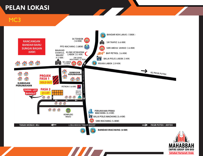 Pelan Lokasi Tanah Lot Mampu Milik di Mukim Labok Machang (MC3)