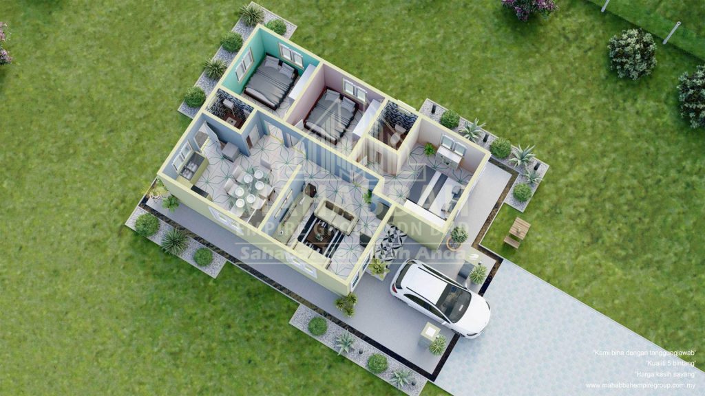 Model Villa Rahmah 1 3D Plan