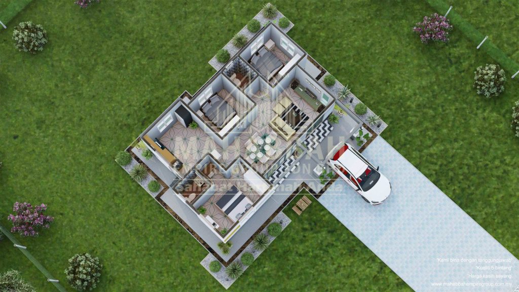 Model Villa Rahmah 2 3D Plan