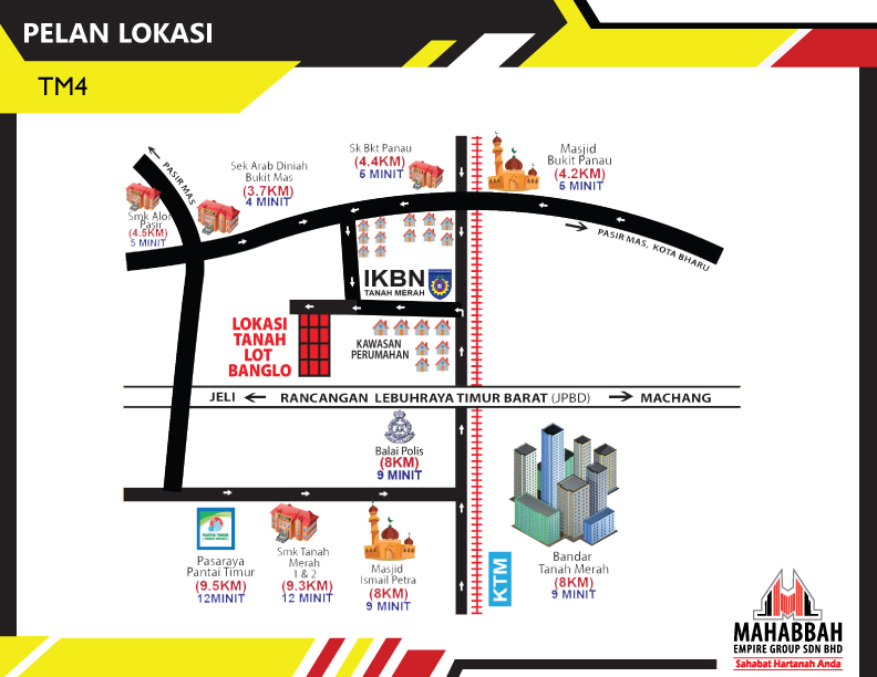 Peta Lokasi Tanah Lot Mampu Milik di Mukim Pasir Genda Tanah Merah (TM4)