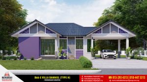 Pandangan Hadapan - Model Rekabentuk Banglo MEGSB B66-E Villa Danniell (Type H)