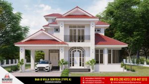 Pandangan Hadapan - Model Rekabentuk Banglo MEGSB B68-D Villa Sentosa (type A)