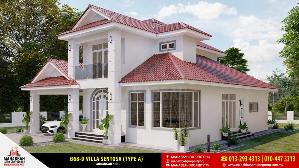 Pandangan Sisi - Model Rekabentuk Banglo MEGSB B68-D Villa Sentosa (type A)