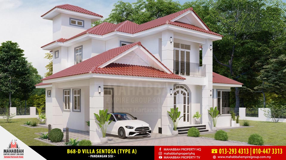 Pandangan Sisi - Model Rekabentuk Banglo MEGSB B68-D Villa Sentosa (type A)