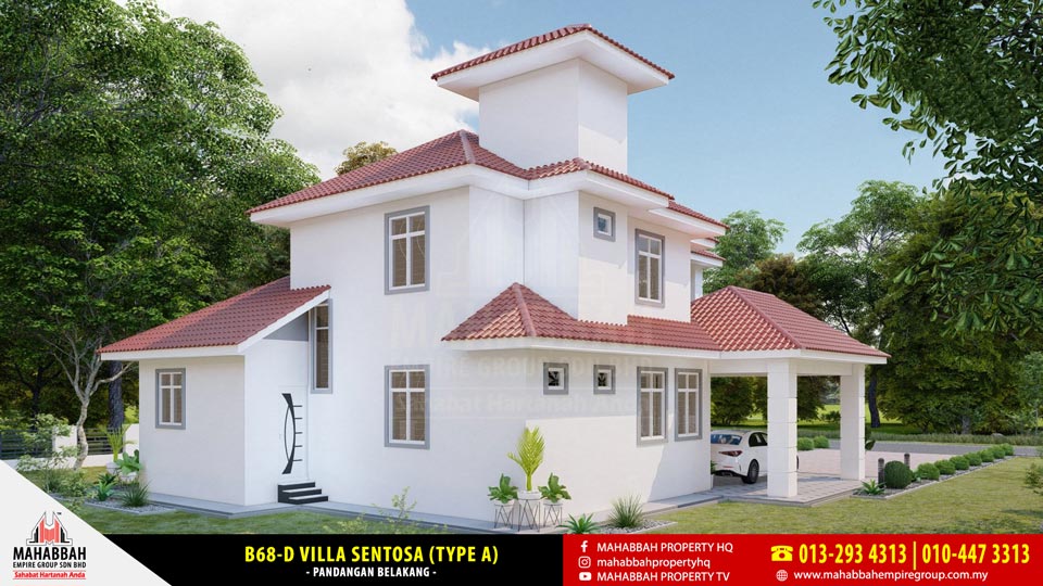 Pandangan Belakang - Model Rekabentuk Banglo MEGSB B68-D Villa Sentosa (type A)