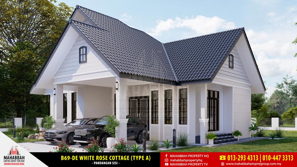 Pandangan Sisi- Model Rekabentuk Banglo MEGSB B69-DE White Rose Cottage (Type A)