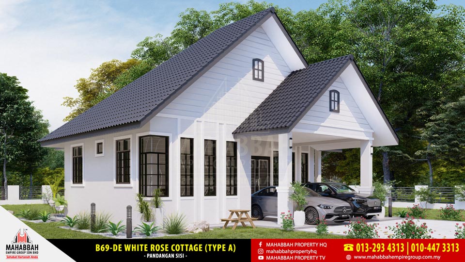 Pandangan Sisi- Model Rekabentuk Banglo MEGSB B69-DE White Rose Cottage (Type A)