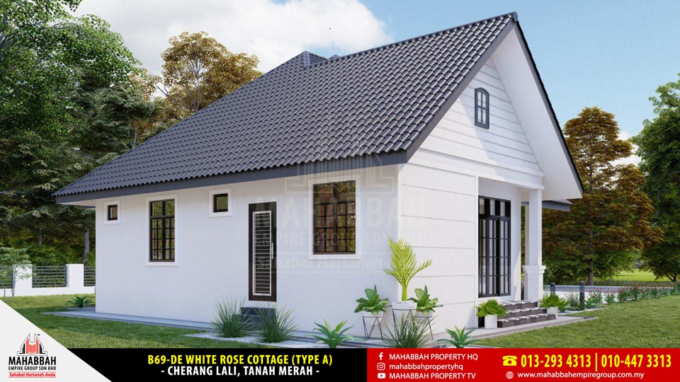 Cherang Lali Tanah Merah - Model Rekabentuk Banglo MEGSB B69-DE White Rose Cottage (Type A)