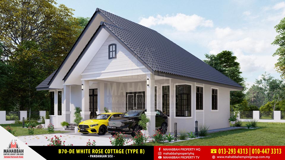 Pandangan Sisi - Model Rekabentuk Banglo MEGSB B70-DE White Rose Cottage (Type B)