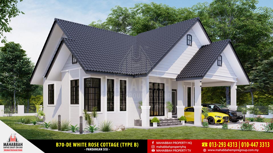 Pandangan Sisi - Model Rekabentuk Banglo MEGSB B70-DE White Rose Cottage (Type B)
