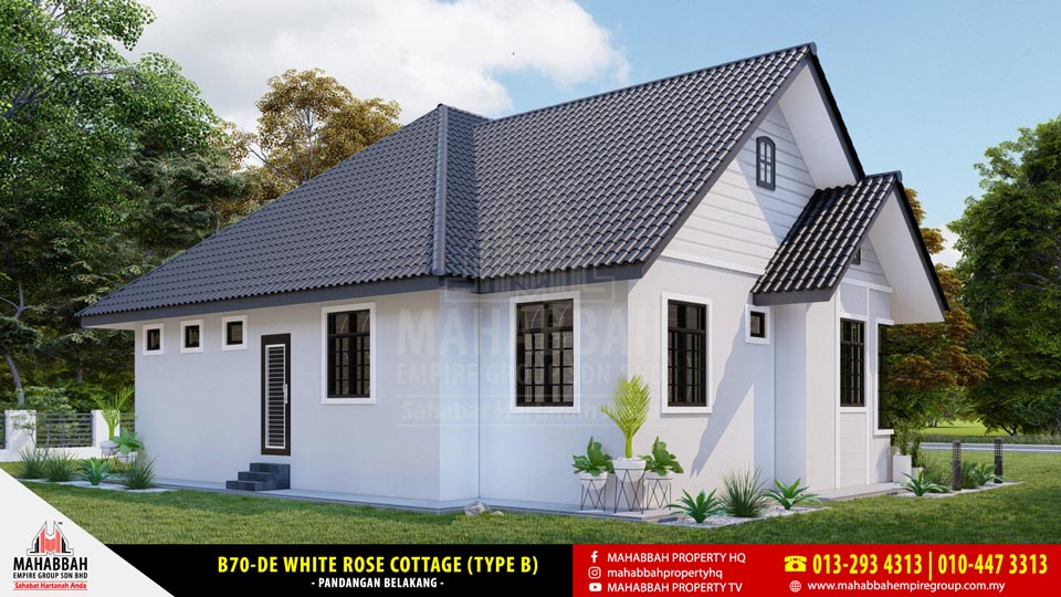 Pandangan Belakang - Model Rekabentuk Banglo MEGSB B70-DE White Rose Cottage (Type B)