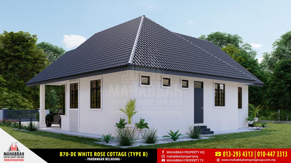 Model Rekabentuk Banglo MEGSB B70-DE White Rose Cottage (Type B) - Mukim Telong Bachok Kelantan