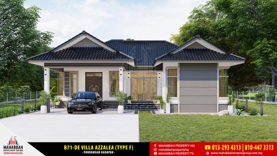 Pandangan Hadapan - Model Rekabentuk Banglo MEGSB B71-DE Villa Azzalea (Type F)