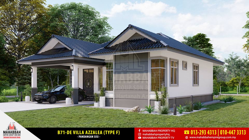 Pandangan Hadapan - Model Rekabentuk Banglo MEGSB B71-DE Villa Azzalea (Type F)